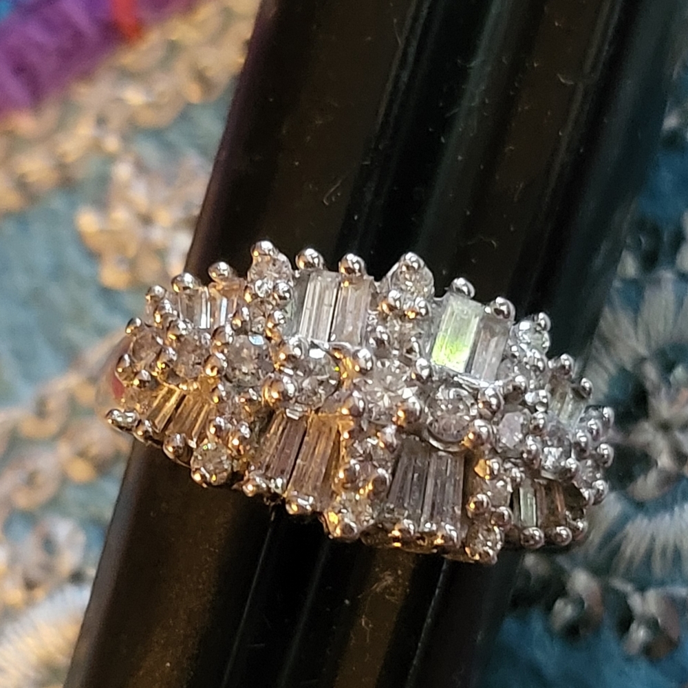 VINTAGE 14K YG  1ct tw Diamond Ring